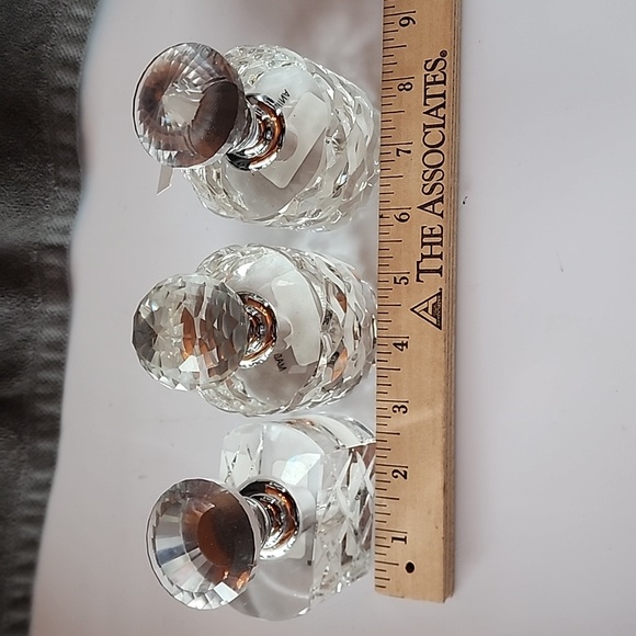 NWT. 3 Pieces of Clear Solid Decorative Look Bottles. - Picture 10 of 11
